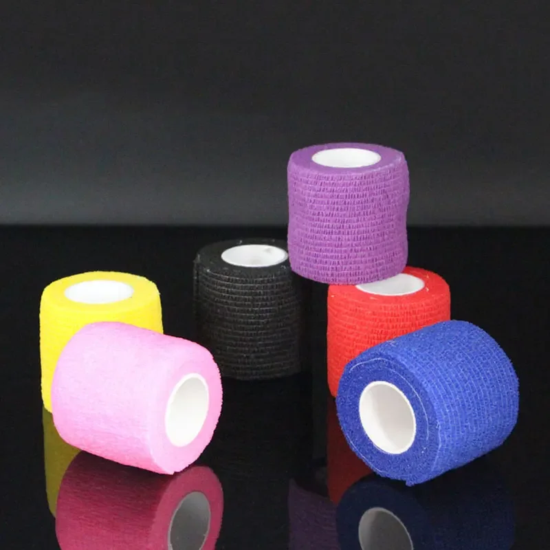 Vendaje elástico autoadhesivo para tatuaje, cintas de protección para dedos, 6 piezas, codo ancho de 5cm