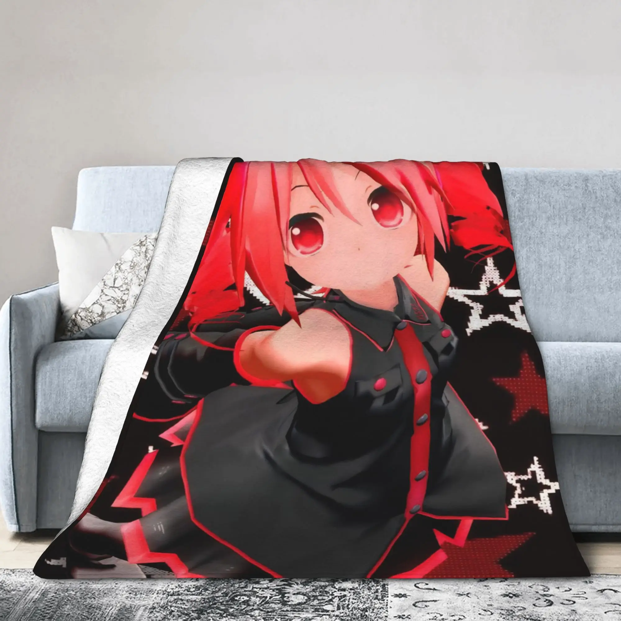 Kasanes Tetos Blanket Fleece All Season Anime Vtuber  Multifunction Super Soft Throw Blanket for Bed Office Bedspreads