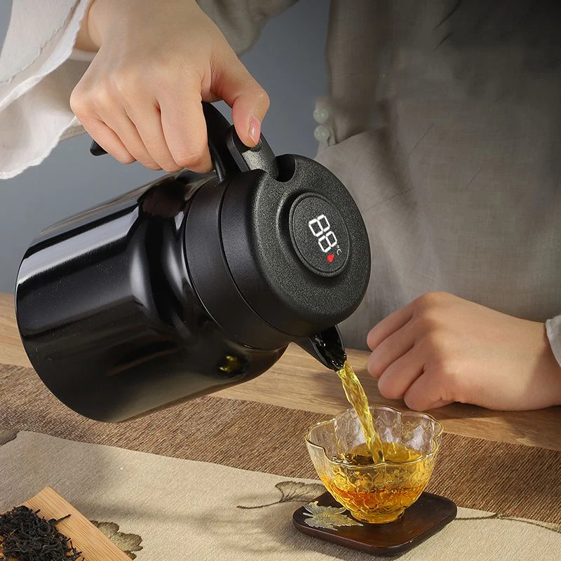 

Smart LED Thermos 316 Stainless Steel Insulation Braising Teapot Large Capacity Hot Water Bottle Separating Coffee Vacuum Flask