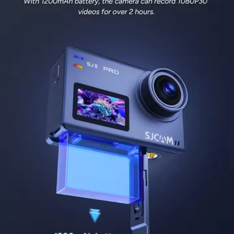SJCAM J8PRO 4K60fps Action Camera Waterproof with OIS 170° FOV HDR 8X Slow-Mo External Mic Remote Control for Helmet Bike Snorke