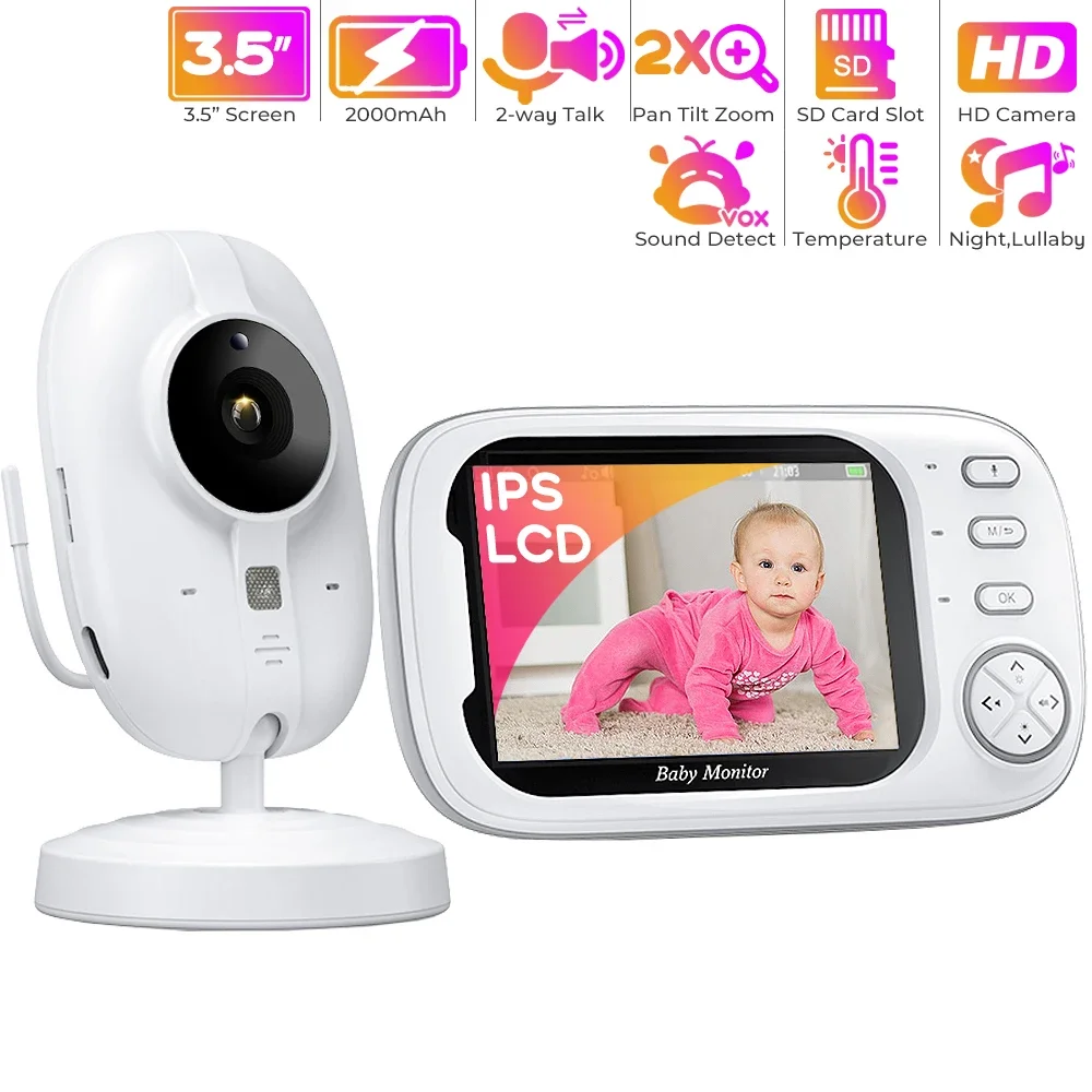 3.5 Inch Wireless Baby Monitor IPS Screen 2000mAh Battery Baby Phone Two-way Intercom Night Vision Babysitter Monitor Cameras