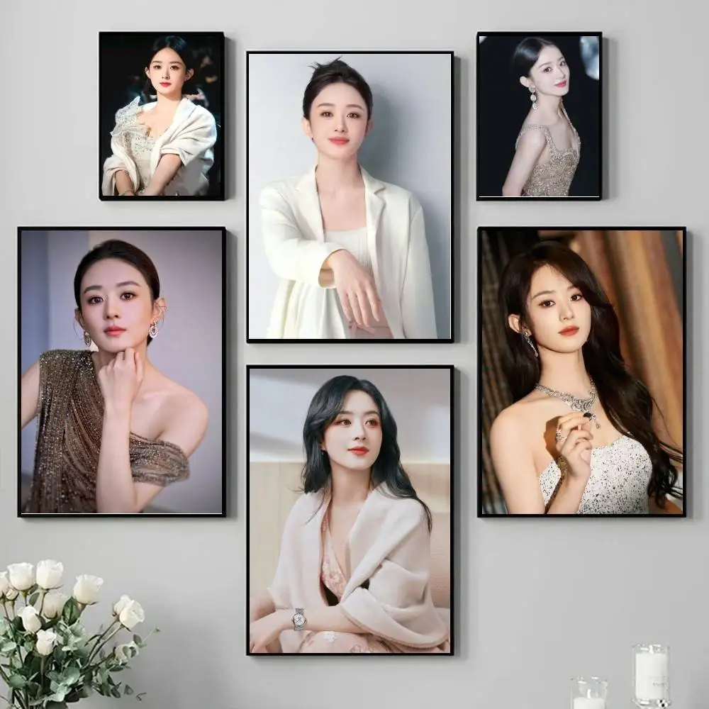actress Z-Zhao Liying  Poster Self-adhesive Art Waterproof Paper Sticker Coffee House Bar Room Wall Decor