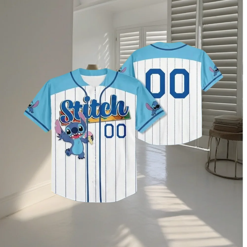 Camiseta de béisbol personalizada de Disney World Stitch, sudaderas de Stitch Lilo, camisetas para niños y adultos, camisetas del Reino Mágico, camisa hawaiana