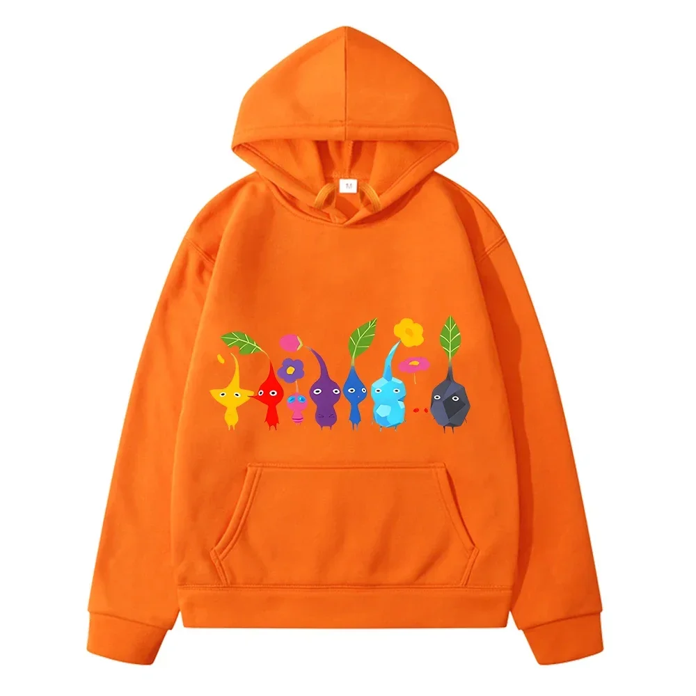 Pikmin Pattern Printed Men Hoodies Cartoon Trendy Daily Creative Fashion Male Autumn Winter Sweatshirts Comfortable Pullover