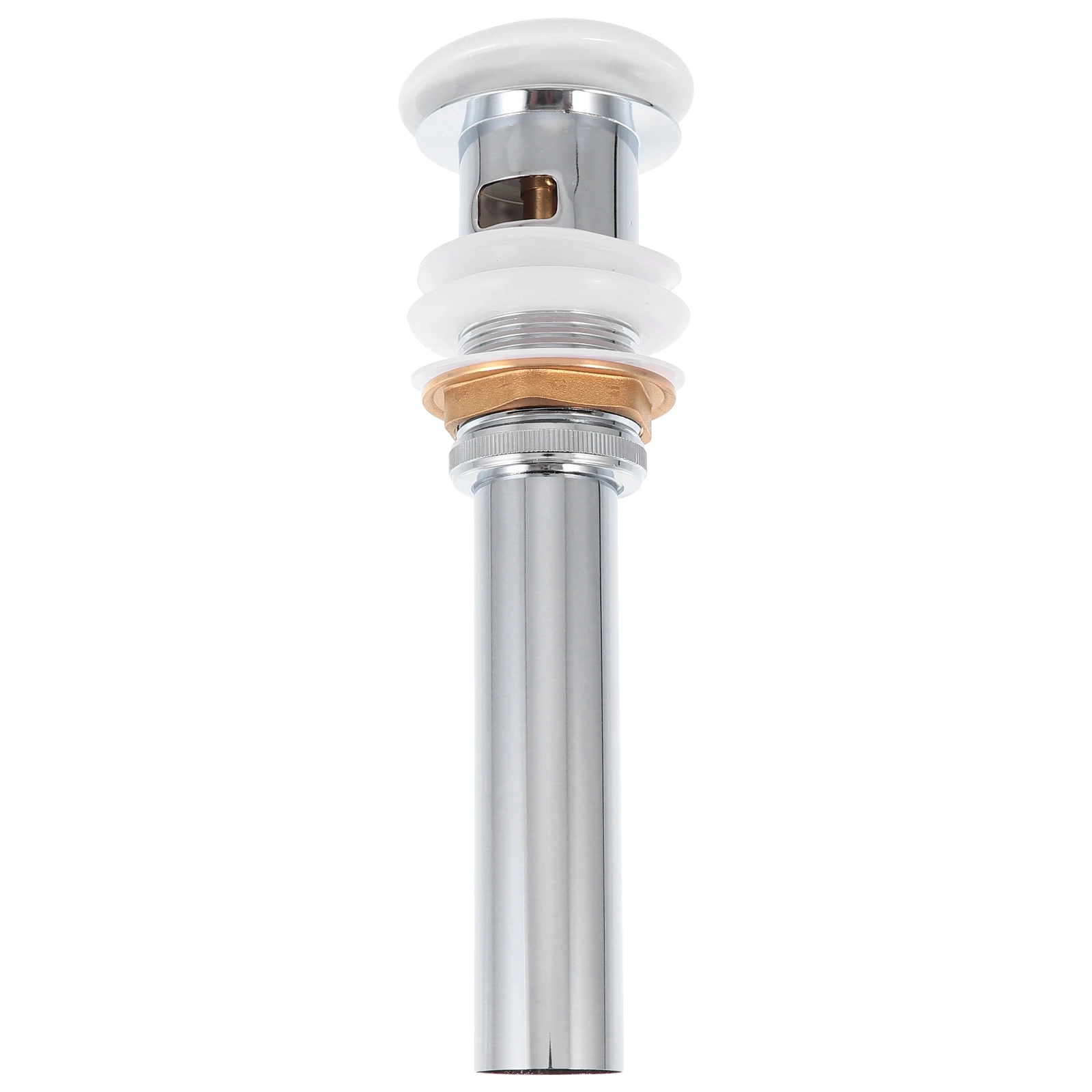 

Ceramic Copper Sink Drain Stopper Pops Up Waste Plug Slotted Device Bathroom Anti Clogging Strainer Durability Rustproof Modern