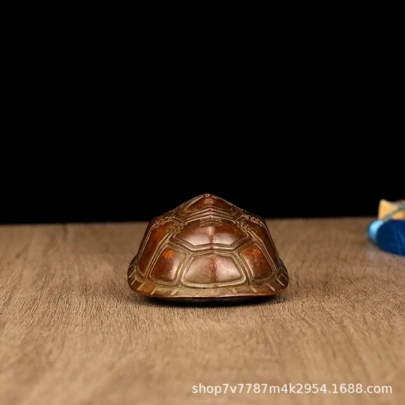 Antique-Style Brass Alloy Craft Turtle Shell Home Living Room Decorative Ornament