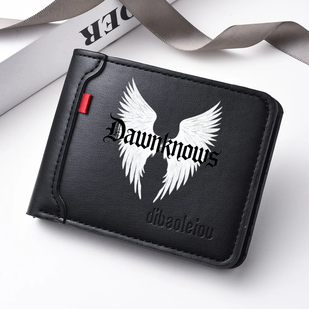 高級感のあるスリムデザインのエレガントなミニ二つ折りメンズ財布、シンプルなショートクレジットカードホルダー