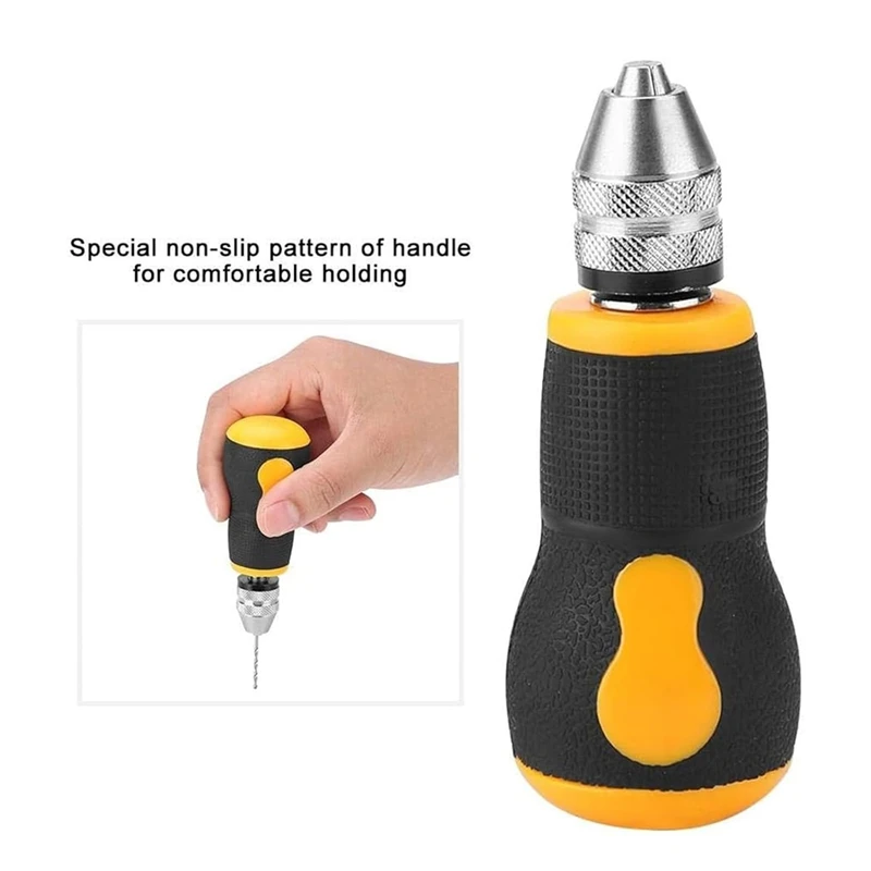 Abyn-broca manual mini ferramenta de broca de mão conjunto de ferramentas portátil pequena broca de mão, broca de mão para trabalhar madeira para modelo jóias