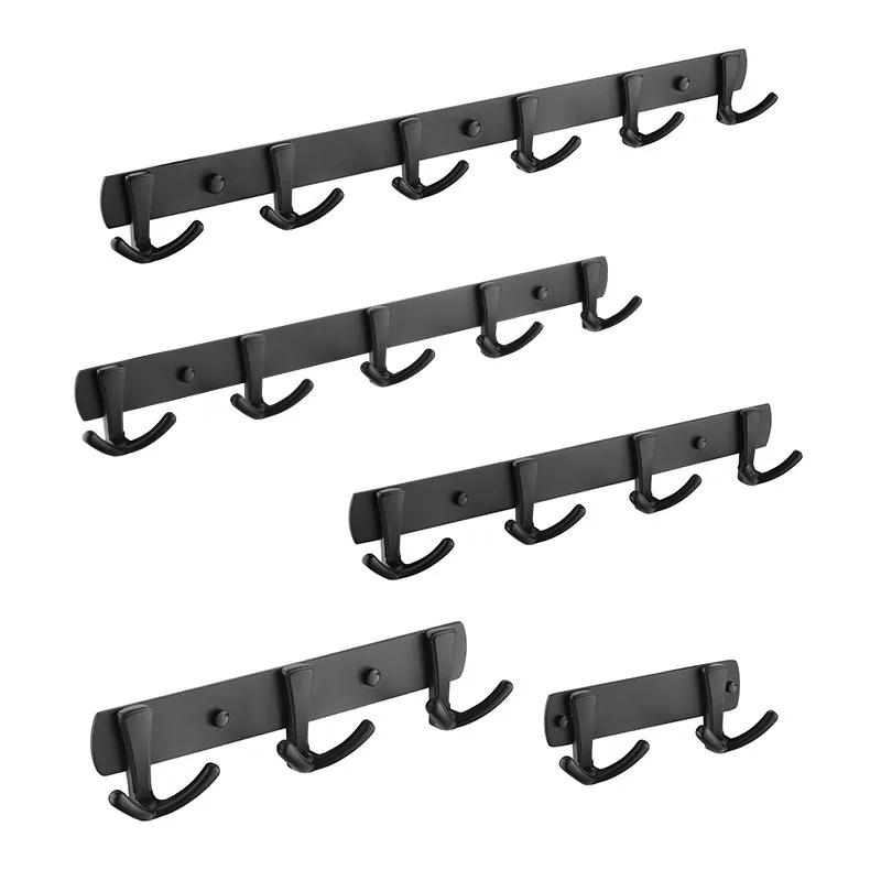 

Nordic style black hooks, bathroom wall hook rack with 6 hooks bedroom coat hook kitchen coat hanger wall hanging