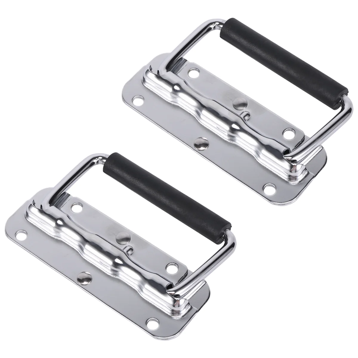 

N87R 2Pcs 304 Stainless Steel Spring Handle Prop Box Tool Aluminum Box Handle Activity Handle Folding Industrial Handle