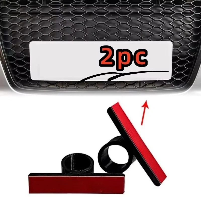 2Pcs Number Plate Clips Holders For Audi Honeycomb Grills Push Lock Removable Replaceable Clips For 16-24mm Gaps Car Front