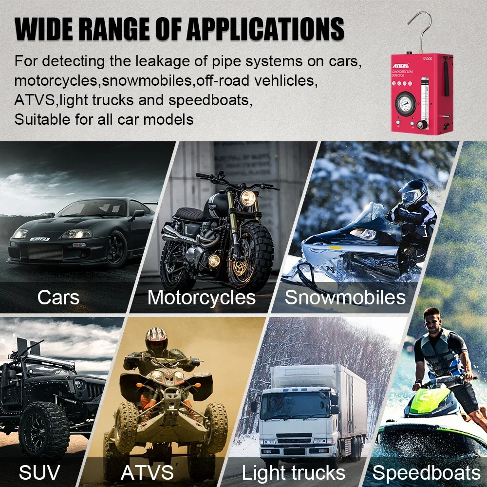 ANCEL Rauchleckdetektor S3000 Professioneller Rohrlecktester EVAP-System Andere Werkzeuge für Auto Automotive Rauchleckdetektor