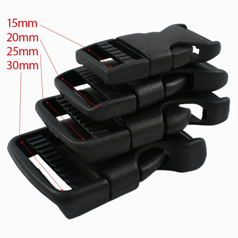 

20Pcs 15/20/25/30mm Plastic Release Buckles Backpack Bags Strap Side Clip Clasp Dog Collar Closure Adjust Buckle Bag Accessories