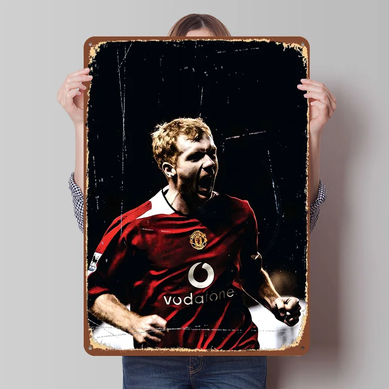 Messi Soccer Ronaldo Tin Plaque Poster Customized Wall Art Retro Vintage Metal Signs for Room Bathroom Decor Mancave Decoration