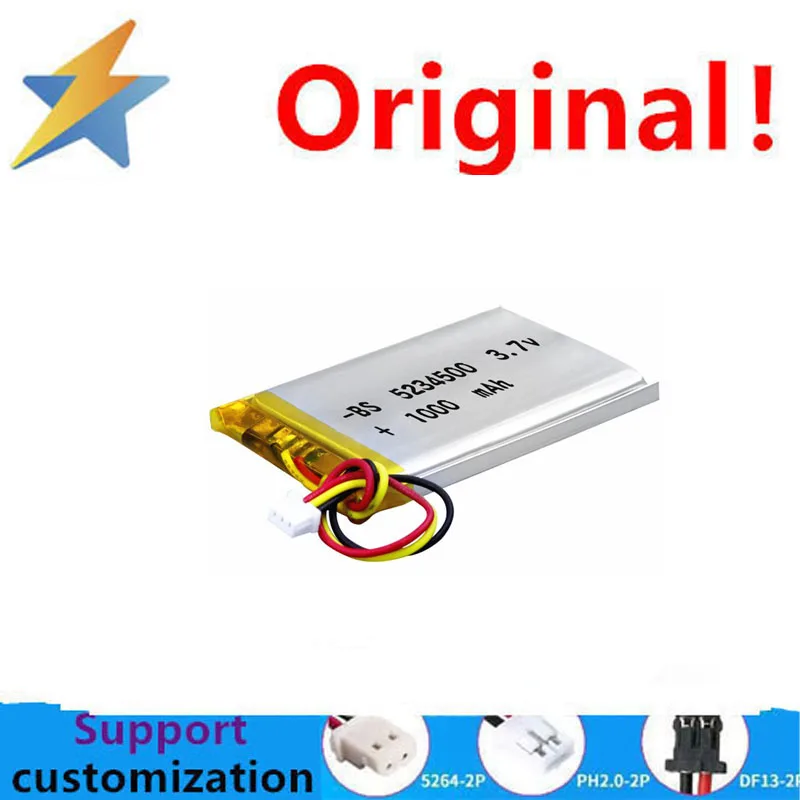 buy more will cheap 1000mah Sweeping Robot 3.7V Lithium Battery GPS Navigator Battery 523450 Polymer Lithium Battery Three Wire