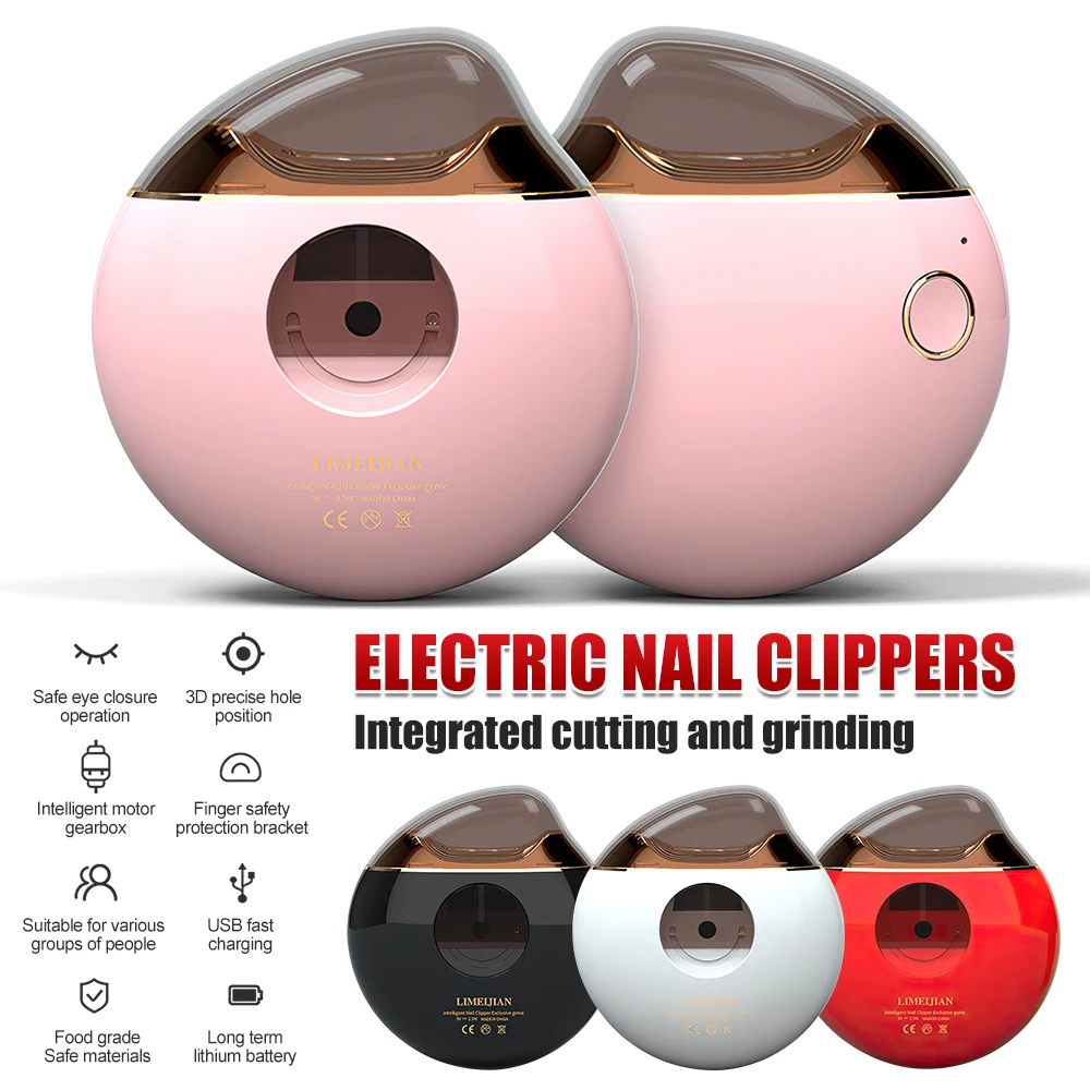 Electric Nail Clipper Splash-proof Clip Proof Nail Grinder Nail Automatic Cutter Trimmer for Children and Adult