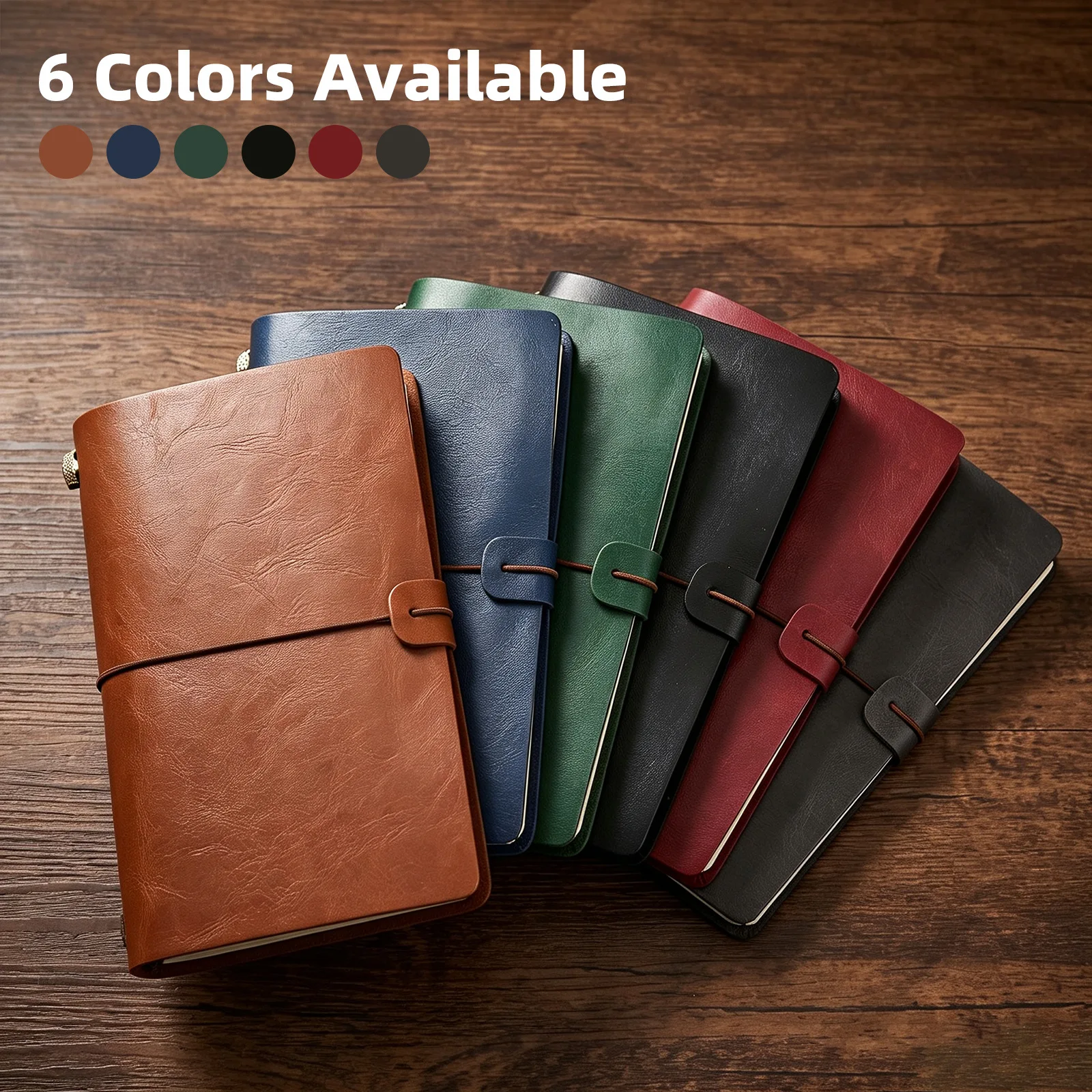 A6 Travel Journal High-Value Strap Binder Notebook Retro Leather Pocket Notebook Stationery