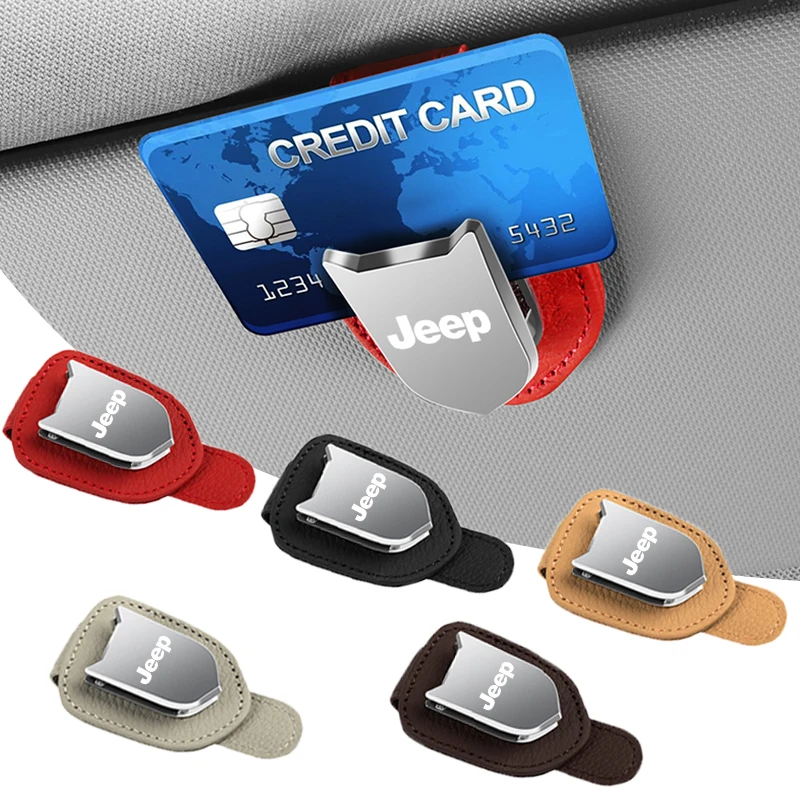 

Car Sun Visor Glasses Box Sunglasses Clip Card Ticket Holder Stand For Jeep JL JK Gladiator Grand Renegade Wrangler Compass Auto