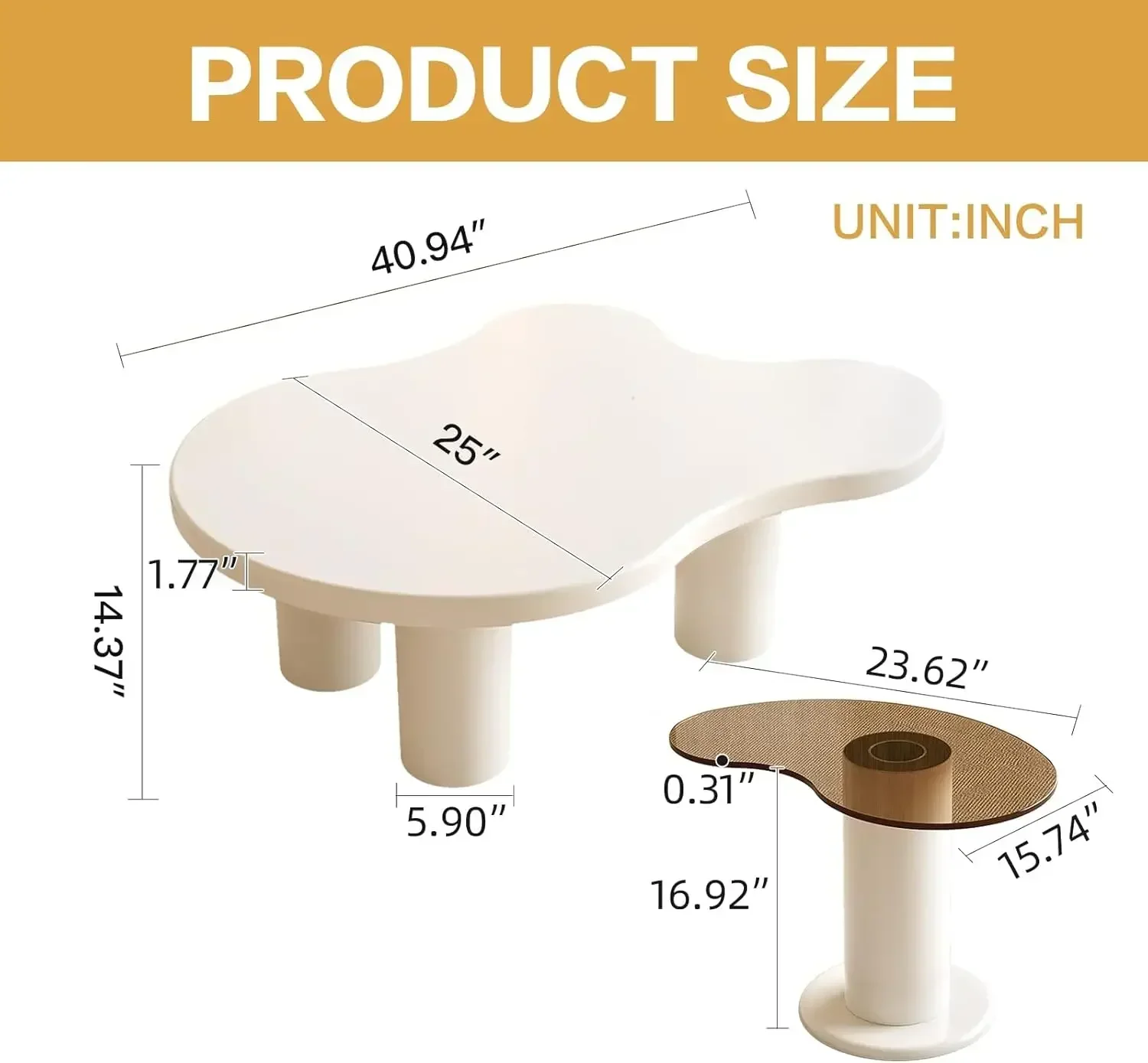 

Хит продаж: Комплект из 2 современных журнальных столиков-трансформеров 40,94 дюйма, 2-в-1, с нерегулярной формой и стеклянной столешницей, для гостиной