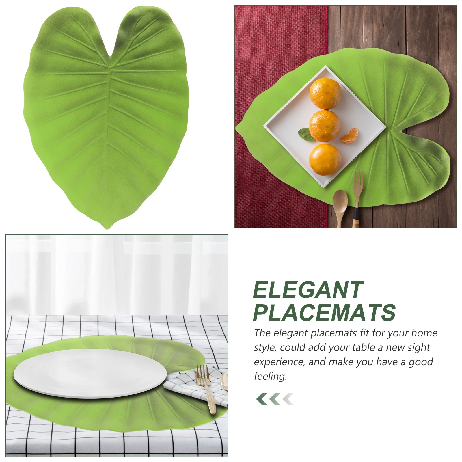 

Green Monstera Leaf Dining Table Mat Heat Insulation Scratch Protection Leaf Table Placemat Dining Room Decor Desk Mat