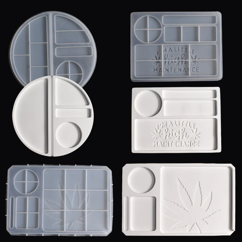 New Gypsum DIY Molds Cigarette Box Makeup Accessories Rectangular Tray Cigarette Tray Mould Cigarette Lighter Set Silicone Mold