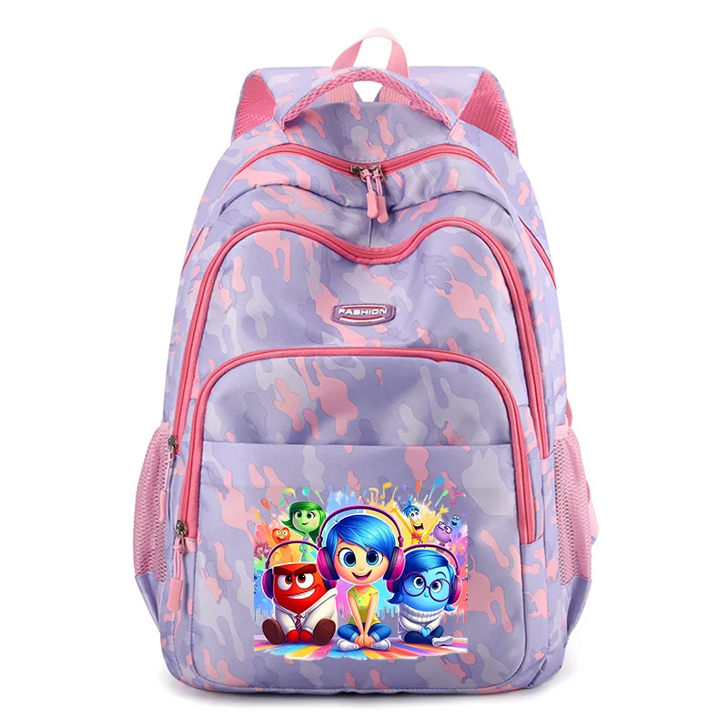 Inside Out 2 Kids Backpack Large Capacity Joy Sadness Anxiety Primary Schoolbag Cartoon Boy Girls Book Bags Cute Study Gifts