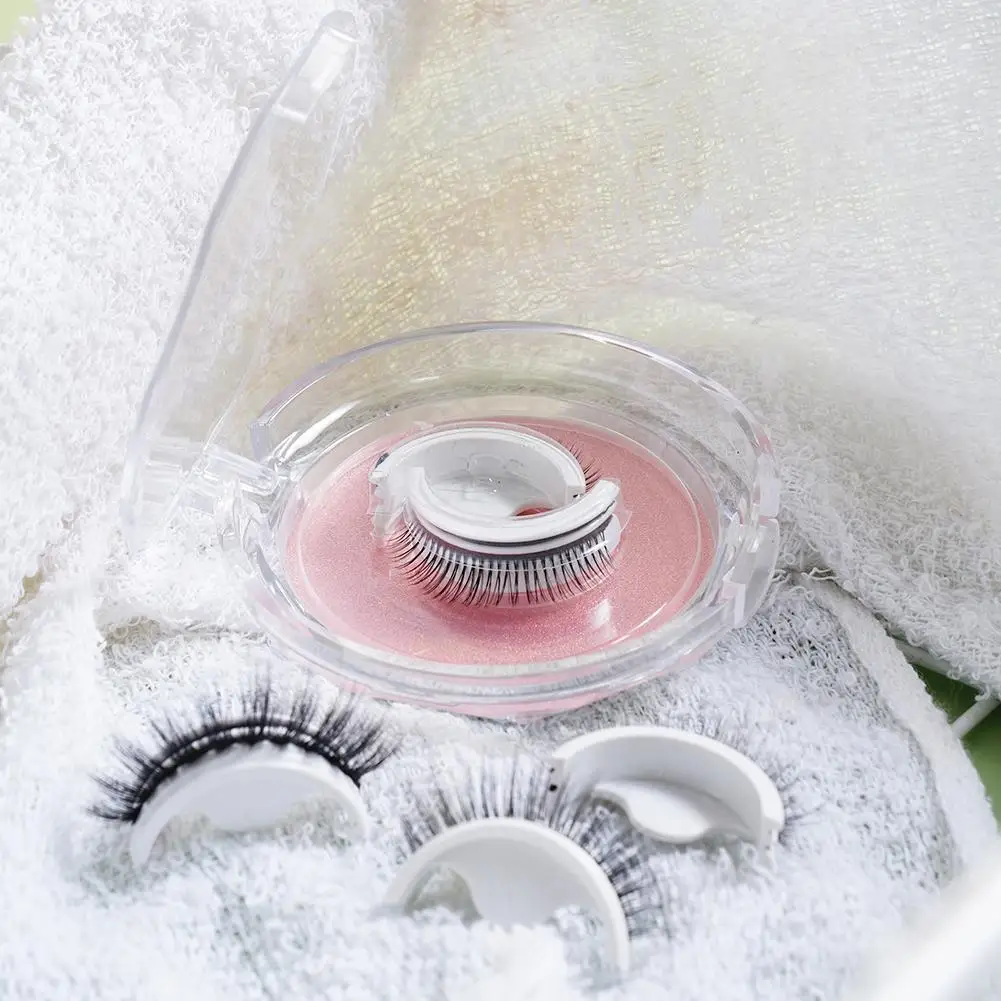 1 Paar wiederverwendbare selbstklebende falsche Wimpern, Vollstreifen-Wimpern, kleberfrei, 3 Sekunden zum Tragen von Wimpernverlängerung, Schönheitszubehör
