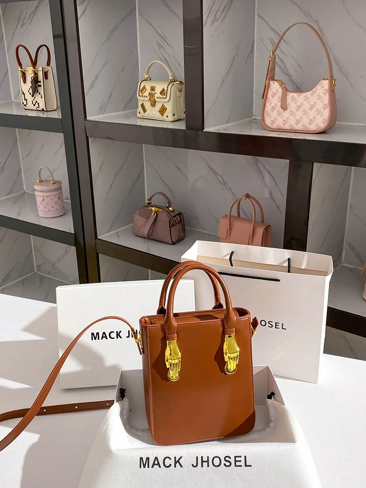 

MaJhosel Ladies Leather Tote Bag Commuter Box Handbag Soft Handle Pure Color Polyester Single Strap Faionable