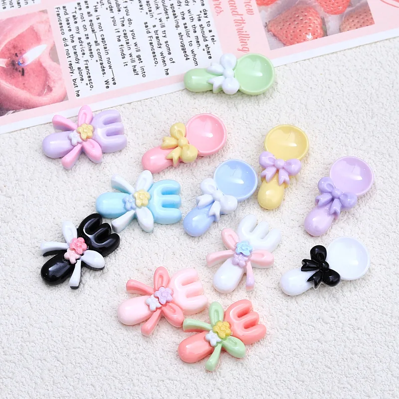 

100pcs Kawaii Resin Mini Cartoon Tableware DIY for Phone Case Hairpin Keychain Earrings Scrapbook Decor Dollhouse Accessories