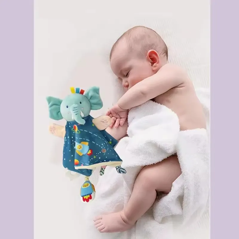 Infant Baby Plush Toy Comforter Towel Snuggle Blanket Soft Plush Hand Puppet Stuffed Animal Toy Baby Sleeping Security Doll Toys