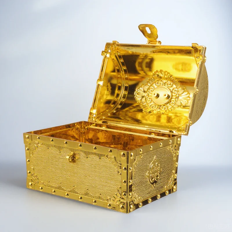 

1pc Pirate Treasure Chest Vintage Small Plastic Storage Box For Party Decor Classroom Game Night Trinket Keepsake Box