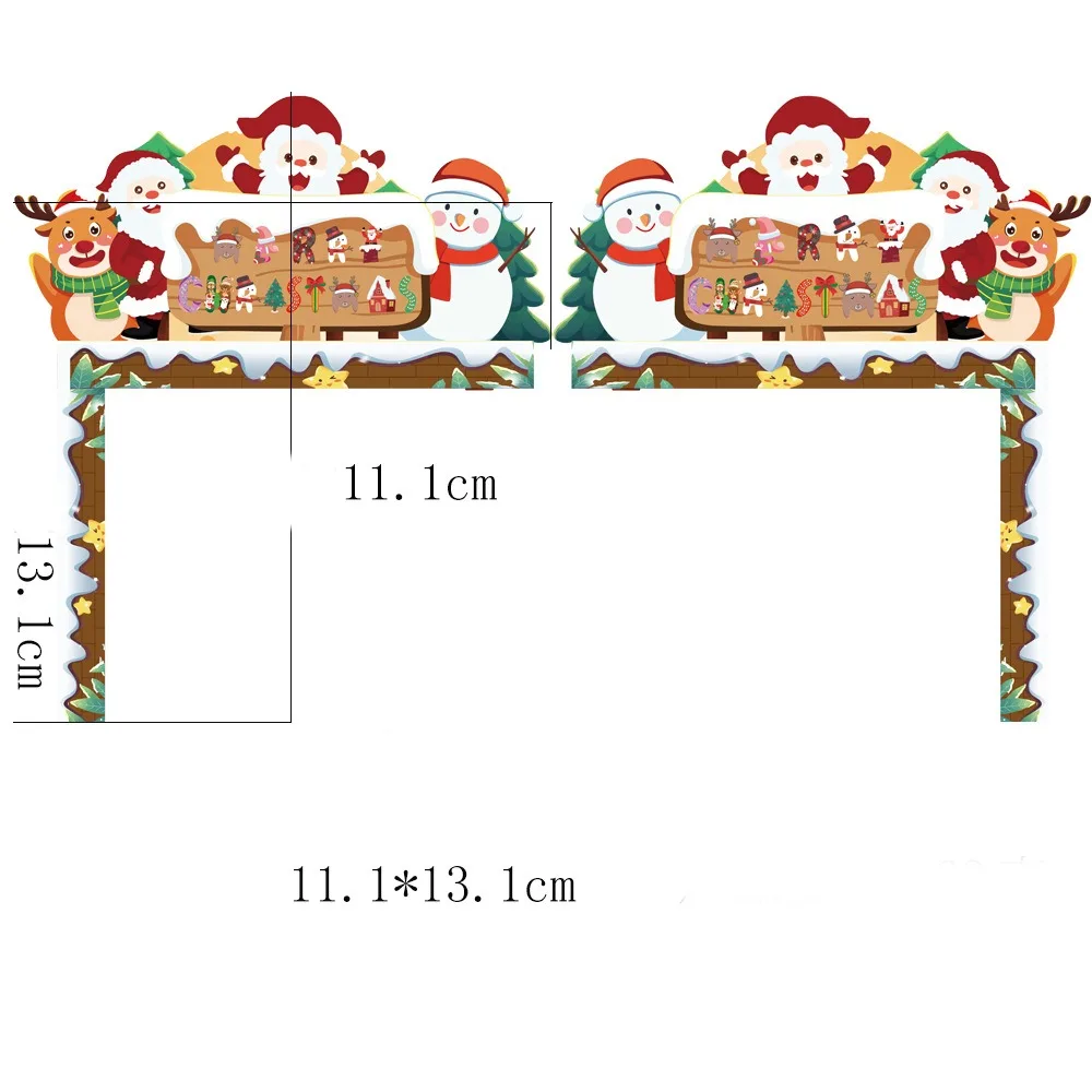 

1/2 pcs New Santa Door Corner Decor Christmas Cartoon Door Frame Decor Card Party House Decor Frame Sign Wooden