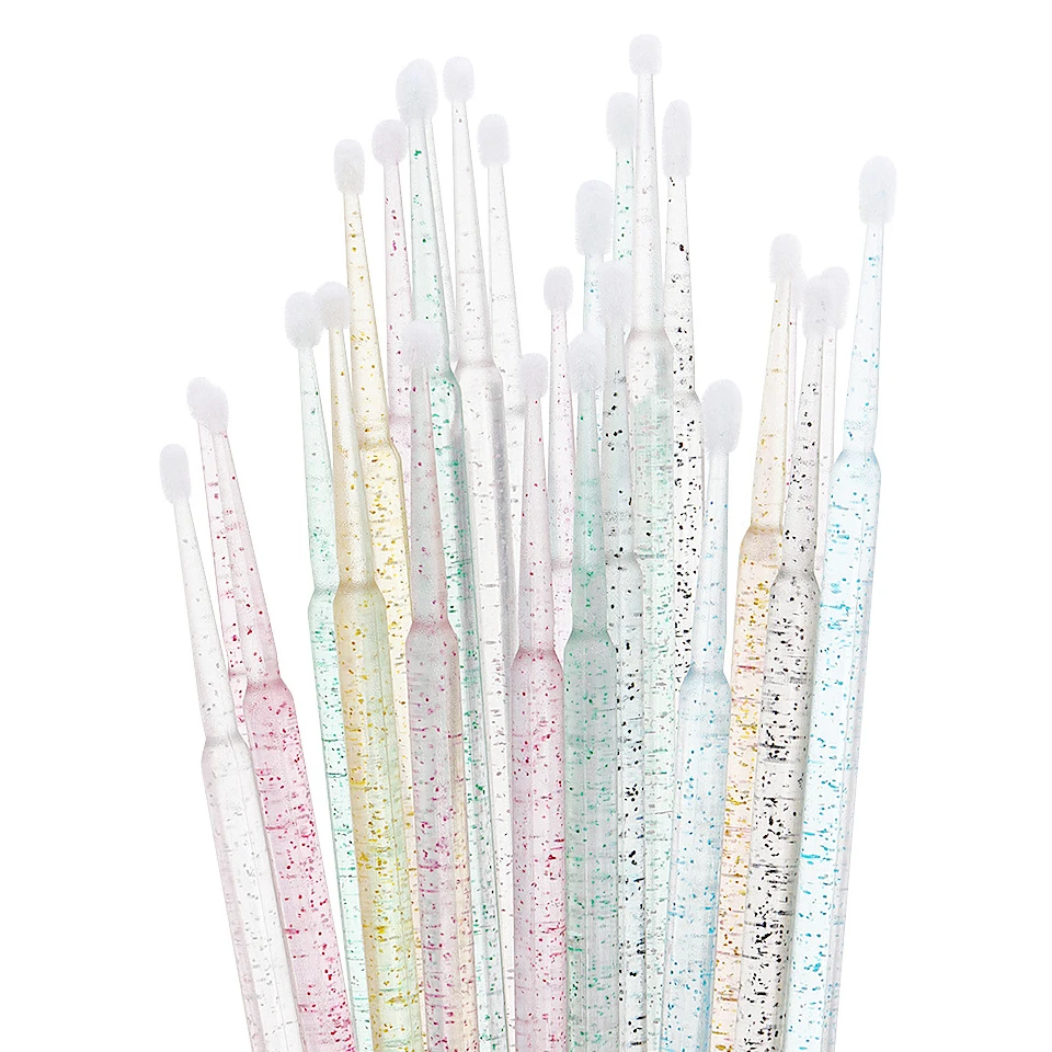 Tiges souples en coton de poulet avec cristal, baguettes pour maquillage, outils cosmétiques, extension de cils, microbrosse, 100 pièces/lot