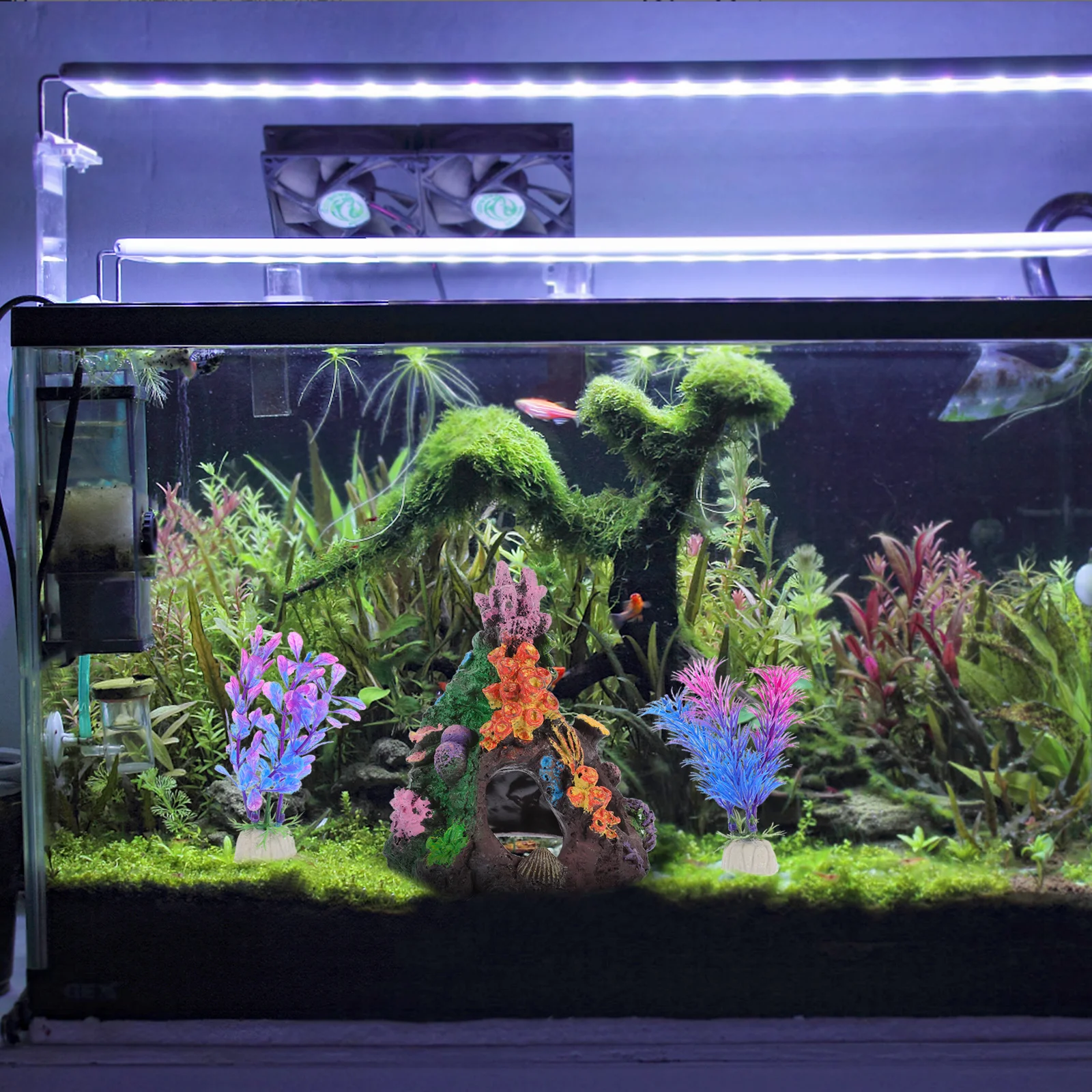 

5Pcs DIY Aquarium Coral and Fake Plants Decor Small Lightweight Easy to Store for Fresh and Saltwater Tanks Coral Decor