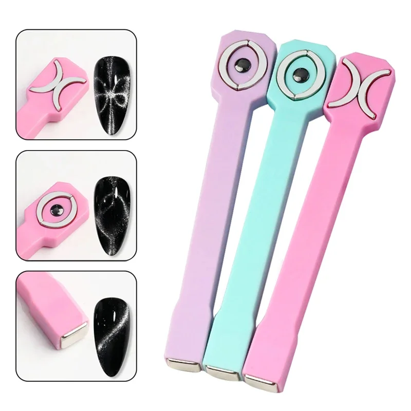 3 in 1 Strong Cat Eye Magnet for Nails UV Gel Polish Butterfly Cateye Magnetic Tool for Nail Art Magnet Stick Nail Salon Tools