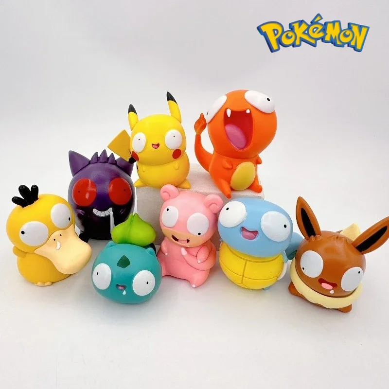 

Забавные фигурки покемонов: большеглазые Сквиртл, Чармандер, Бульбазавр — милые настольные украшения, коллекционные подарки для детей