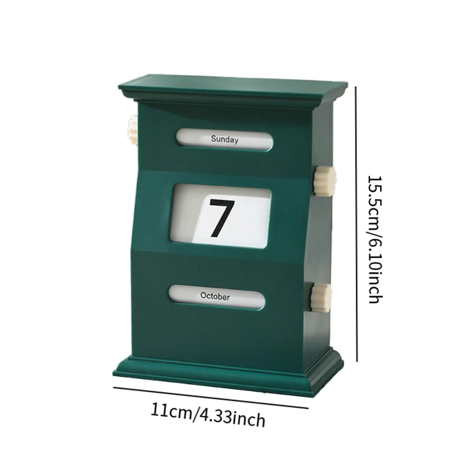 Perpetual Calendar Desk Decor Art Ornament Versatile Desk Calendar Retro Calendar for Cabinet Home Bedroom Fireplace Office