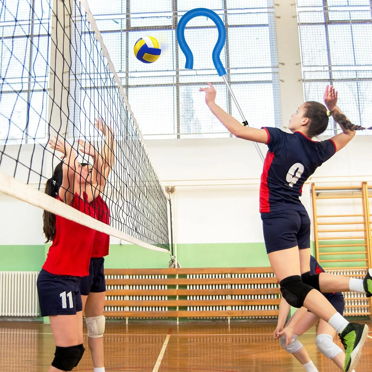 Peralatan Setter Bola Voli Kait Tanda Tanya Besar untuk Pelatihan Melayani Latihan Memukul