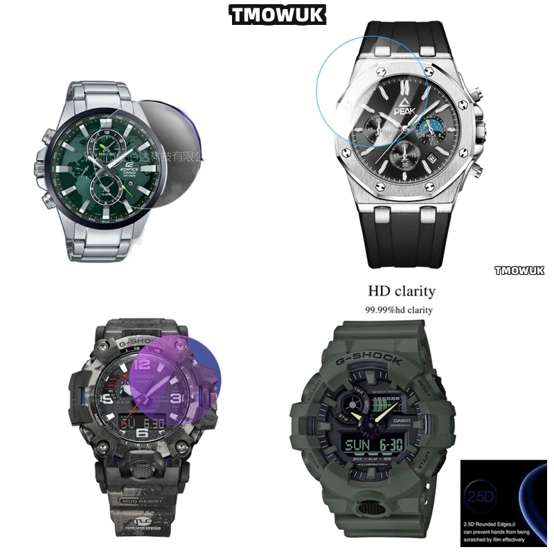 

For Casio GWG-2000 S2200 S140 EFV 540D L MDV 107 EFV 520DB GRB 100 GA 2110 - 9H HD Tempered Glass Watch Screen Protector, Durabl