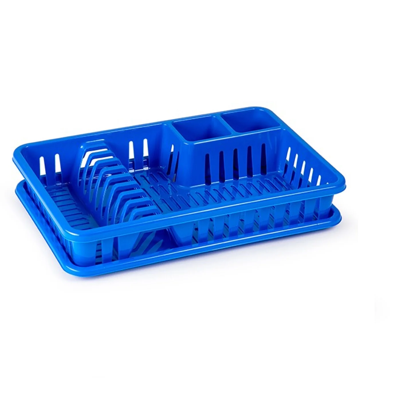 Tradineur-Rectangular Plastic White/Blue Dish 45x29,7x8 cm