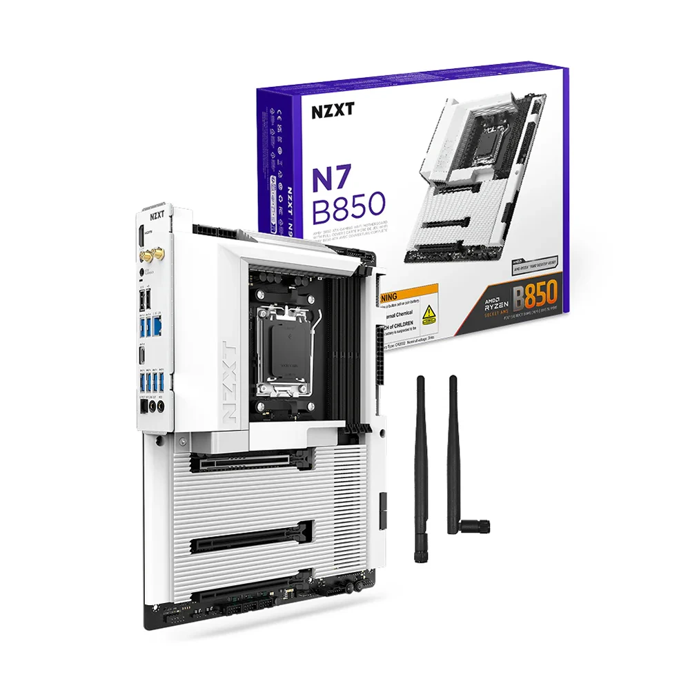 NZXT N7 B850 AM5 minimalist armor design, support PCIe5.0 quick release ATX main board