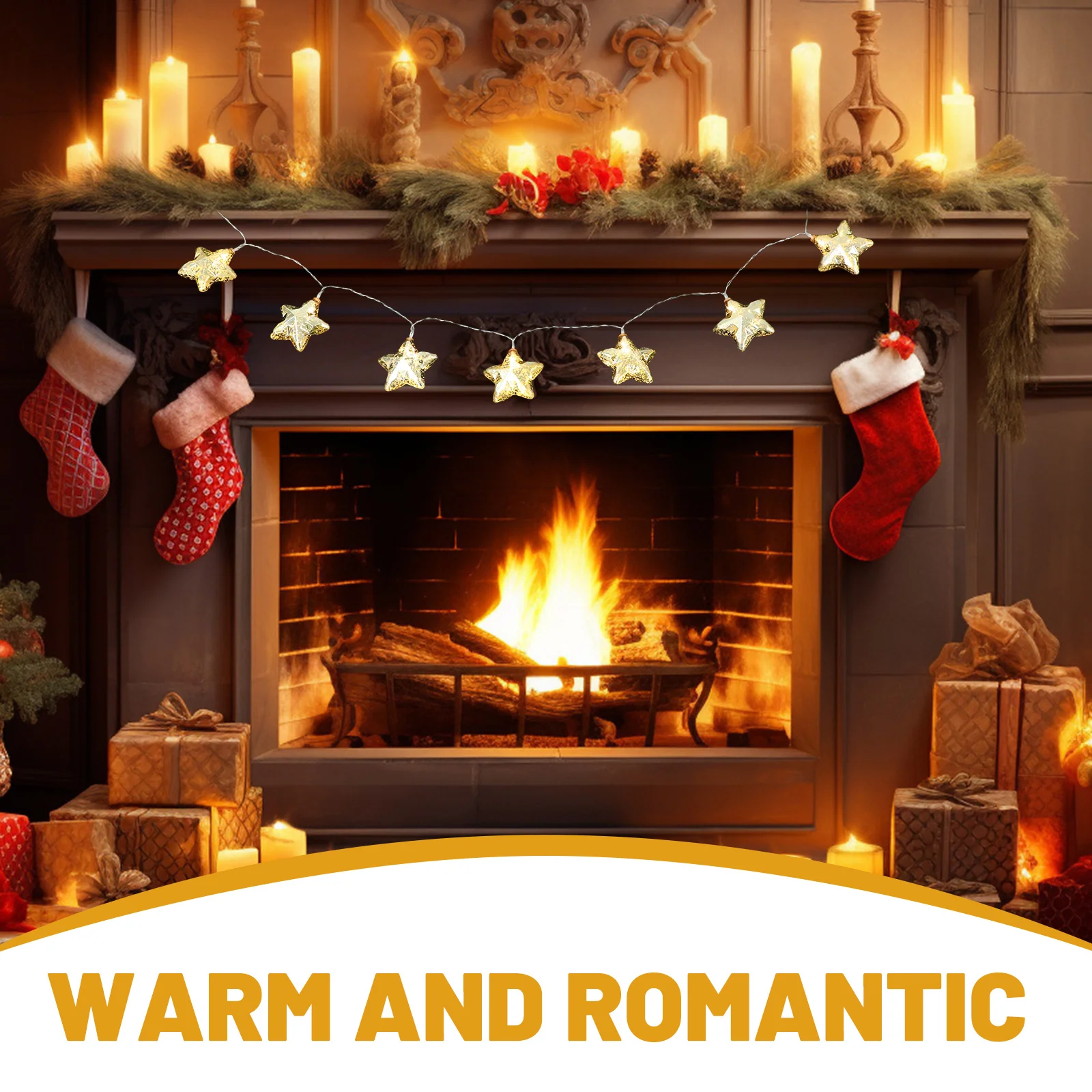 1 قطعة سلسلة أضواء LED على شكل نجمة ديكور حفلات دافئ يدوم طويلاً واستهلاك منخفض آمن للمس أضواء سلسلة LED #4