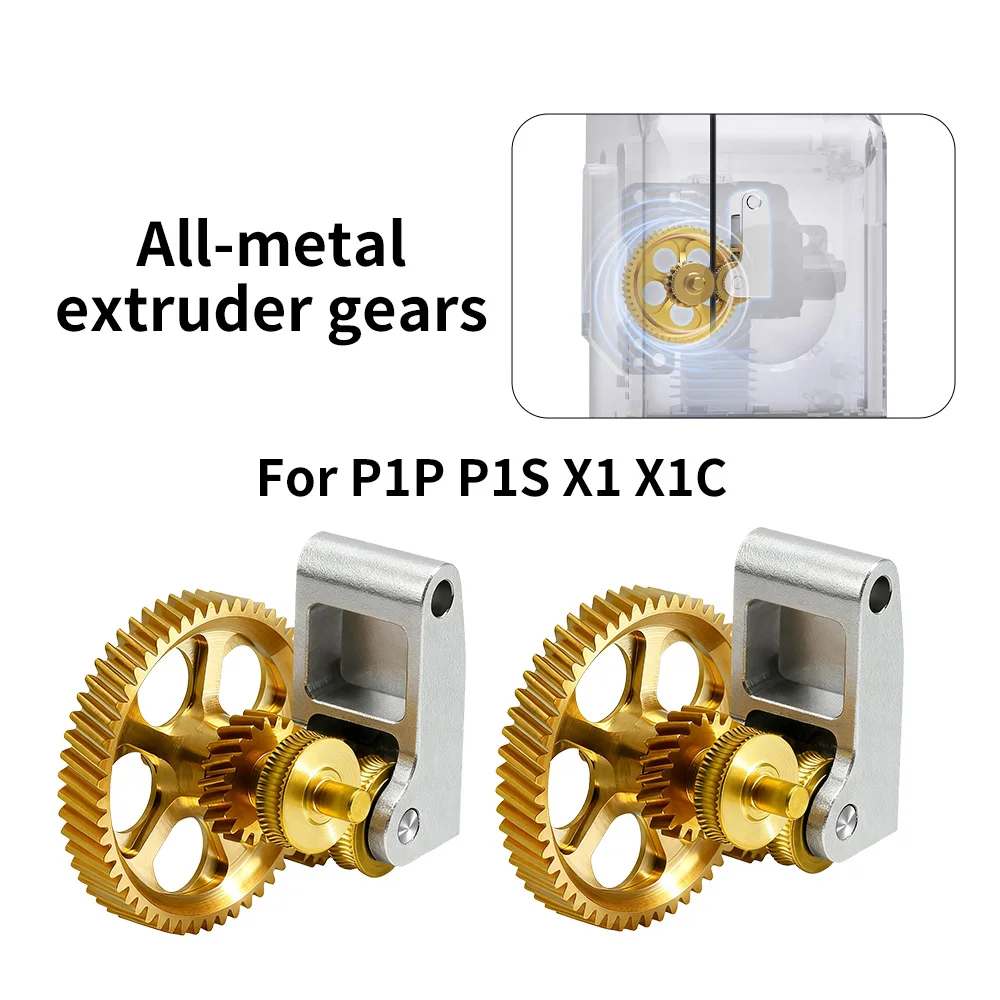 New Arrival For Bamboo Lab P1P P1S X1C A1 Mini RNC Nano Coated Hardened Steel Helical Claw Extruder  Gear Kit High Strength CNC