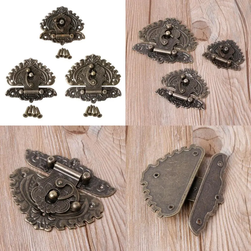 

652F Vintage Retro Decorative Hasp Toggle Suitcase Box Lock Hook for Latch