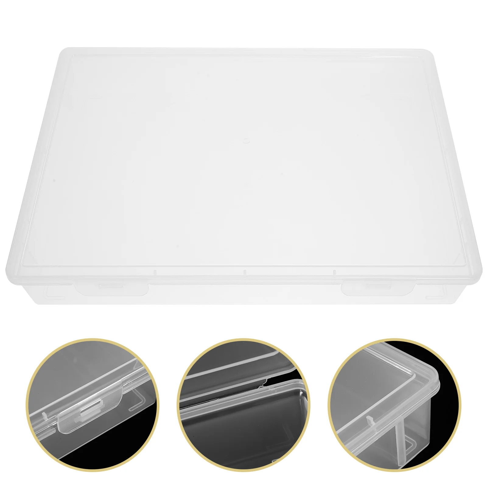 

Clear File Box Pp Material Stackable Document Storage Case With Buckle For Office Home Contracts Photos Magazines Plastic File