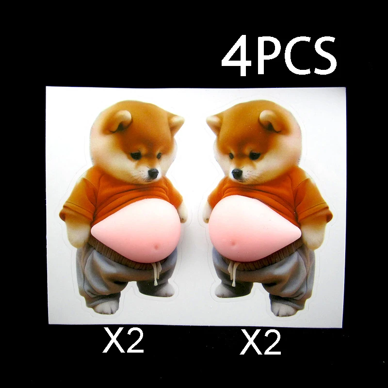 Niedlicher Shiba Inu Silikon-Bauch-Türstopper, selbstklebender Aufkleber-Türstopper, Anti-Kollisions-Aufkleber für den Schutz von Haus- und Autotüren.