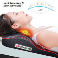 Car Back Pillow with Heating Vibrating Massage Device Foot Massage Electric Shiatsu Head Neck Cervical Ttraction Body Massager