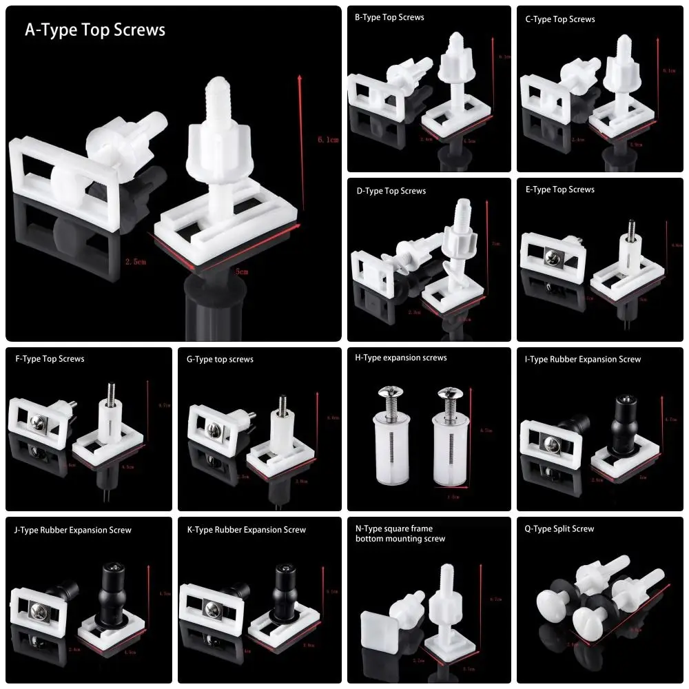 Hinge Repair Bolts Bathroom Fittings Screws Washers Set Universal Replacement Toilet Lid Seat Cover Plate Replacement Set Screws