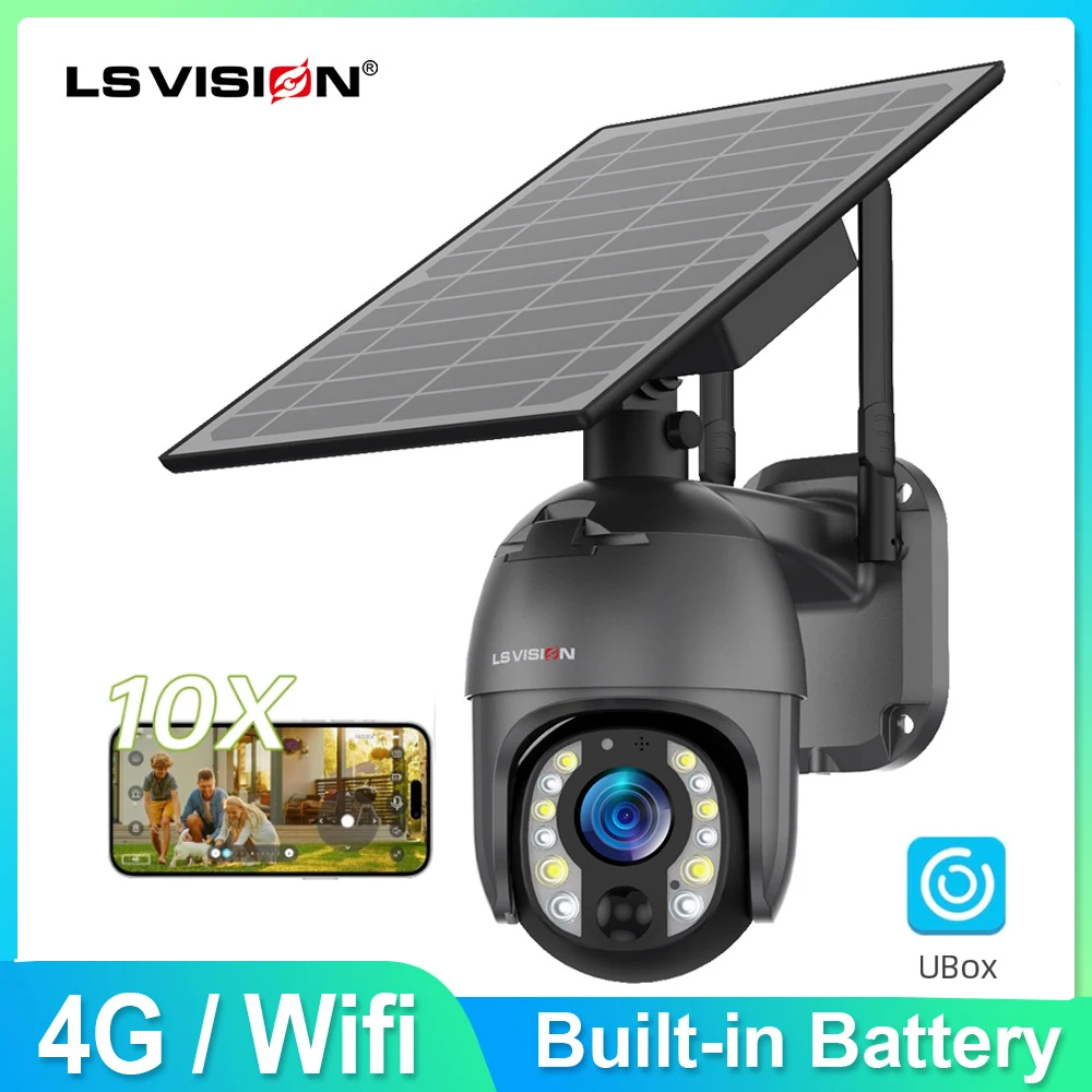 LS VISION 4G Security Cameras Wireless Outdoor 5MP Wi-Fi Security Camera with 10X Optical Zoom Auto Tracking  Night Vision Cam