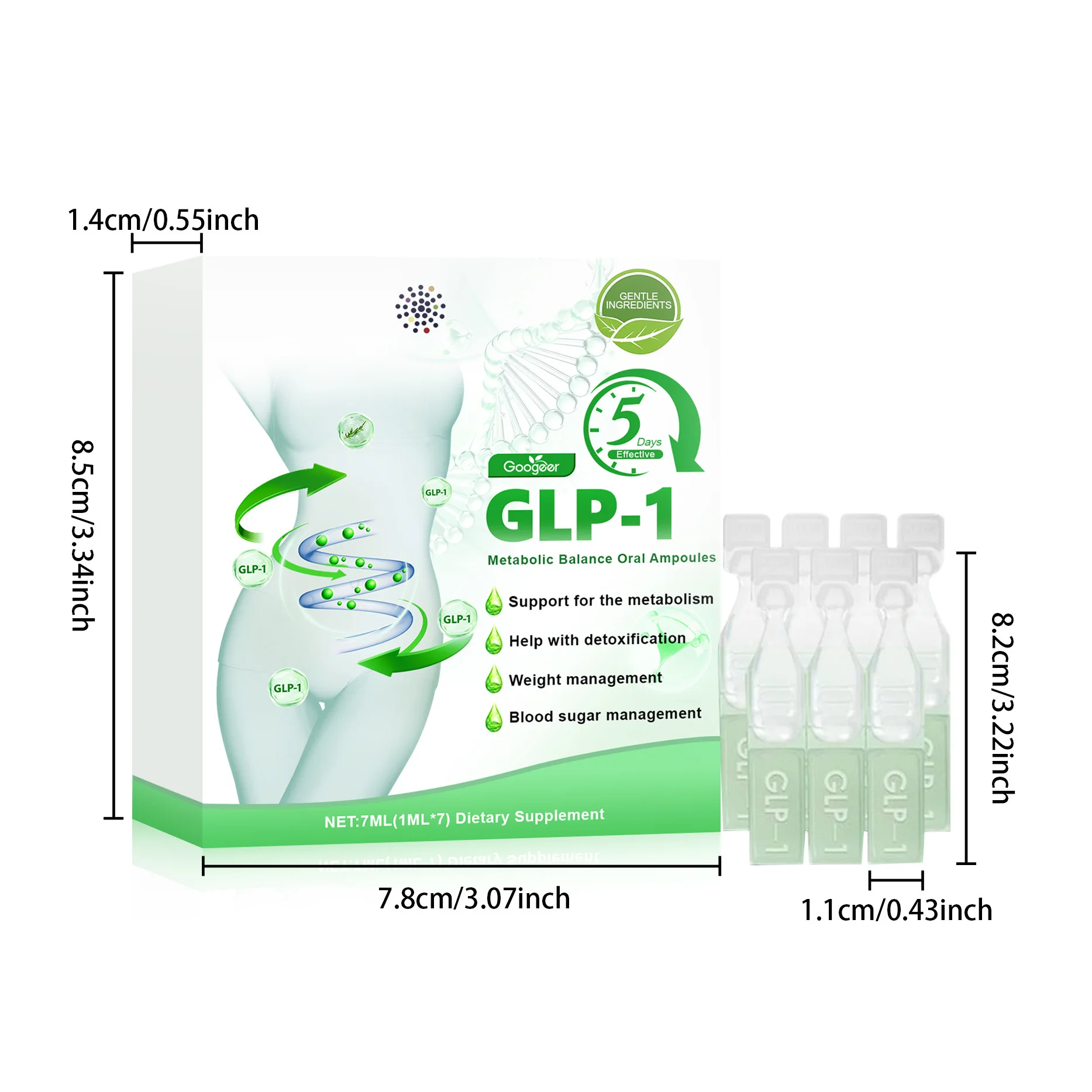 GOOGEER Quick Slimming Drops Results in Seven Days Stimulate Metabolism Detox Maintain Blood Sugar Balance Weight Loss Drops
